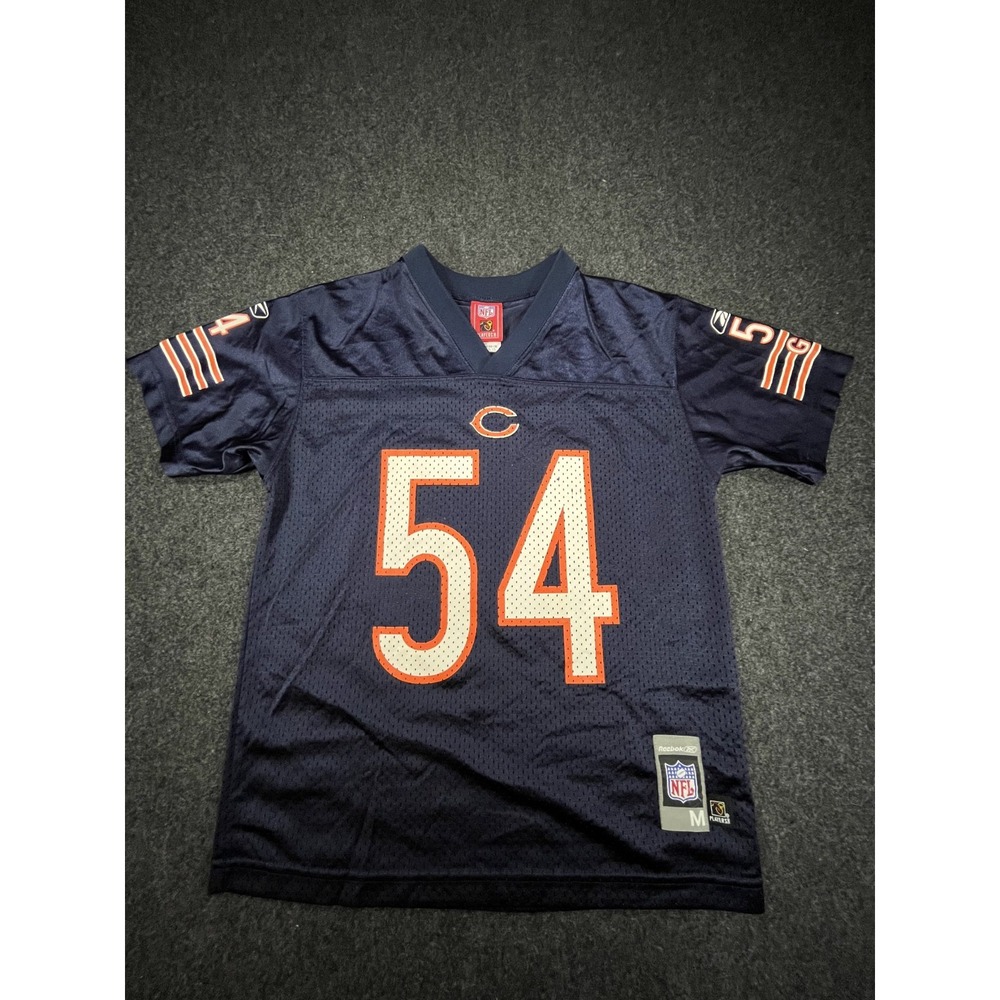 Vintage Y2K Reebok Jersey Youth M 10-12 Blue Brian Urlacher #54 Chicago Bears
